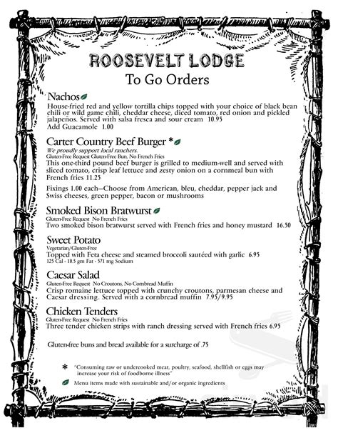 roosevelt lodge yellowstone menu